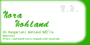 nora wohland business card